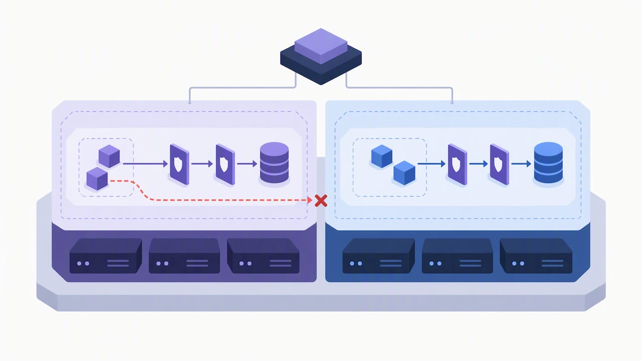 Container zones blocking cross-tenant network traffic